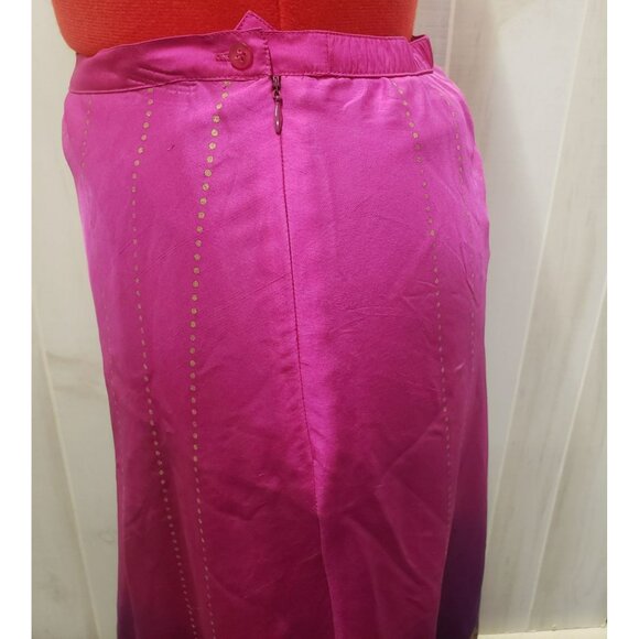 Chicos Tribal Rhythm Nellie Skirt, Size 1 Med, Pink Purple, Silk, Cotton lined - Picture 5 of 9